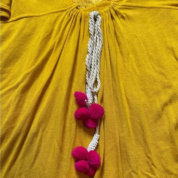 FREE PEOPLE Embroidered FIESTA NUEVA Tunic Top Yellow Size XS - Picture 7 of 10